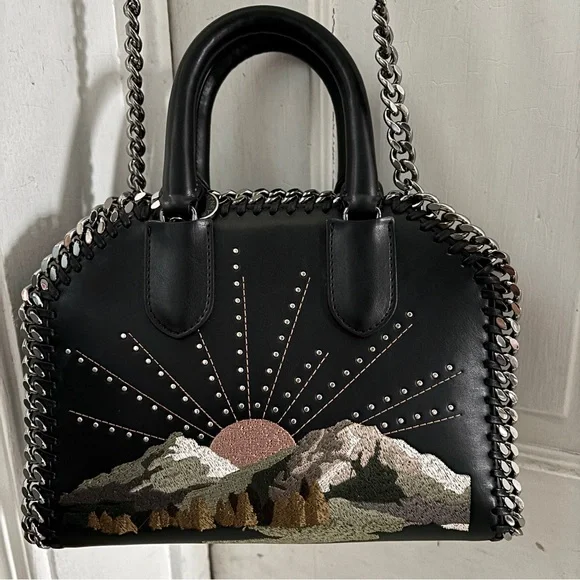 Stella McCartney Falabella Nashville Box Mini Bag Black Mountain View - Picture 6 of 16
